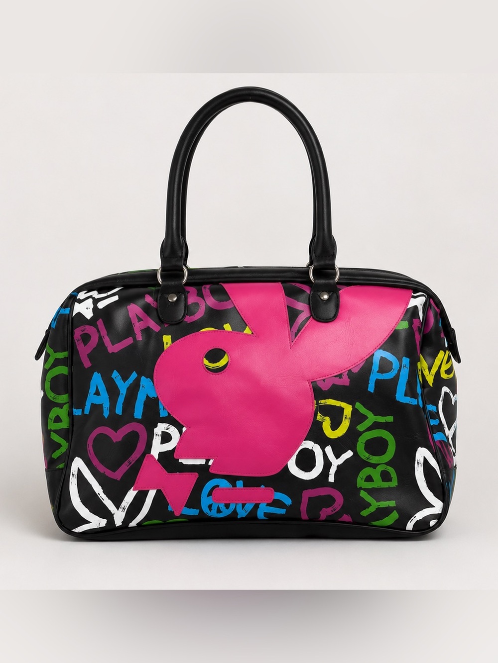 Playboy Oversized Graffiti Y2K Pink Bunny Tote Travel Bag